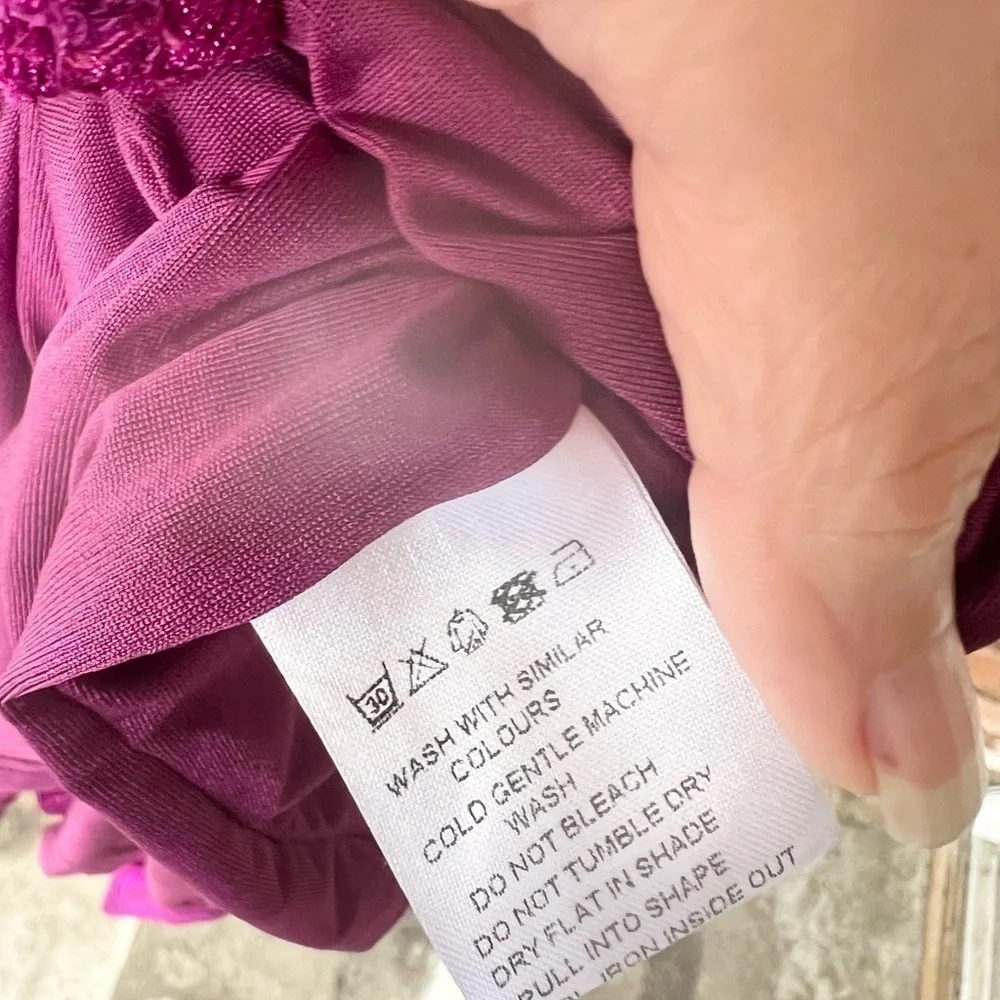 NWT Meshki Sierra Strapless Shimmer Dress XL Violet Shimmer